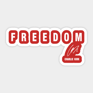 Freedom Charlie- Kirk Signature In October We Wear Red  October 14th Sticker